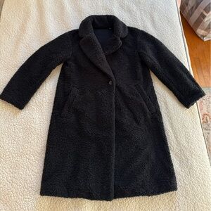 Uniqlo | Pile-Lined Fleece Tailored Coat | XS | Black (Teddy Coat)